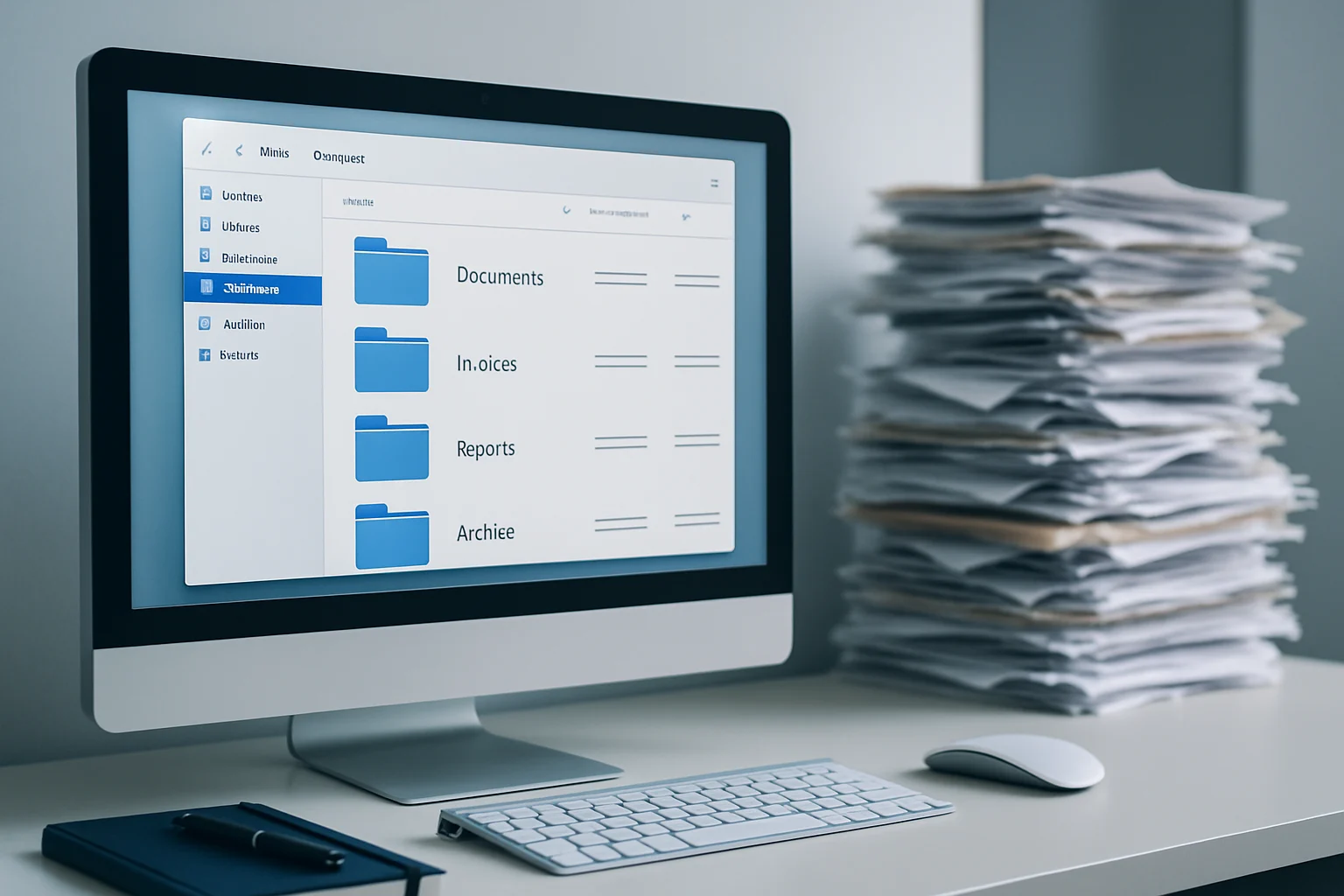 Office worker taking quick actions to improve document security